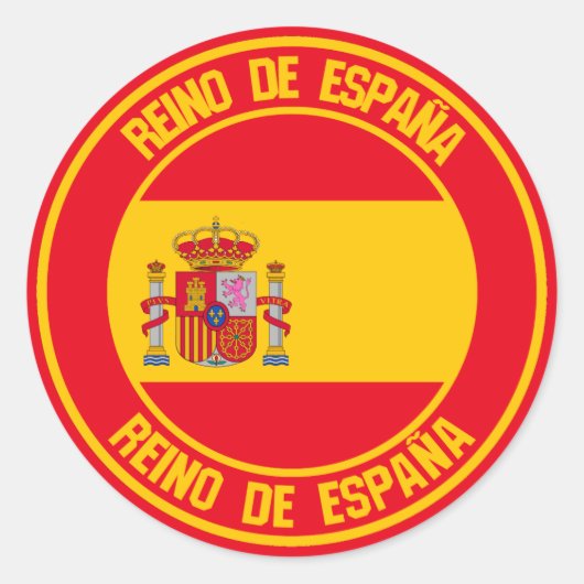 Spanje Round Emblem Ronde Sticker (Voorkant)