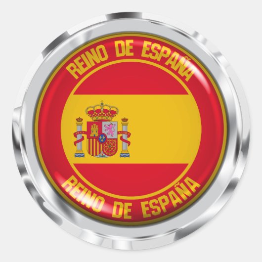 Spanje Round Emblem Ronde Sticker (Voorkant)