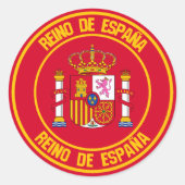Spanje Round Emblem Ronde Sticker (Voorkant)