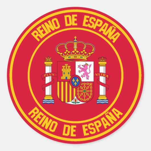 Spanje Round Emblem Ronde Sticker (Voorkant)