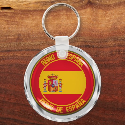 Spanje Round Emblem Sleutelhanger (Voorkant)