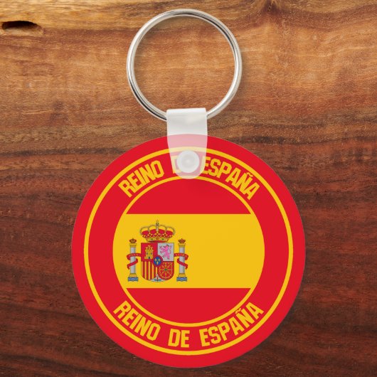 Spanje Round Emblem Sleutelhanger (Voorkant)