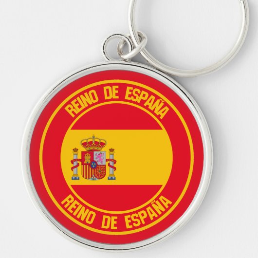 Spanje Round Emblem Sleutelhanger (Voorkant)