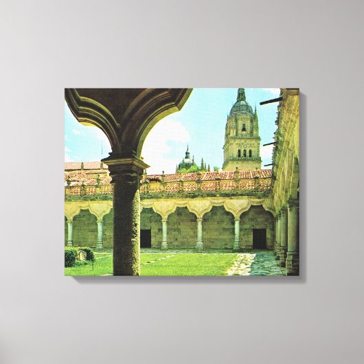 Spanje, Salamanca, Schoolterrein, Kathedraal Canvas Afdruk (Voorkant)