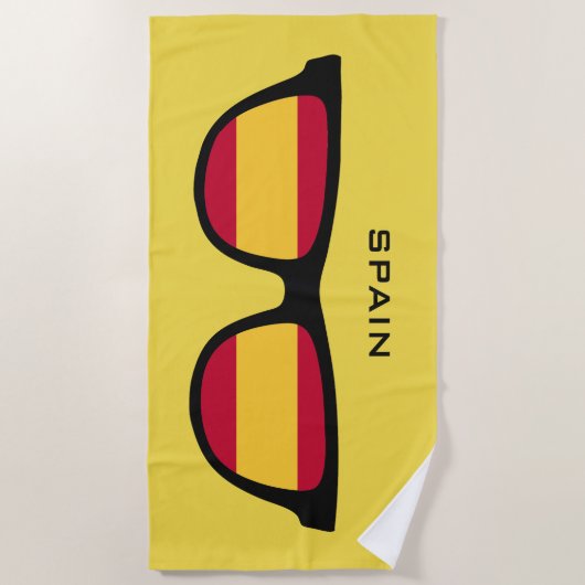SPANJE Schaduwen aangepaste tekst strandhanddoek Strandlaken (Voorkant)