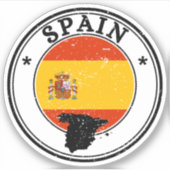 Spanje Seal Sticker Ronde Vlag voor Laptop Boek (Voorkant)