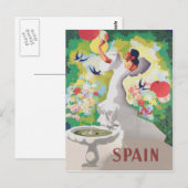 Spanje Senorita Birds Flowers Fiesta Garden Briefkaart (Voorkant / Achterkant)
