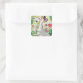 Spanje Senorita Birds Flowers Fiesta Garden Vierkante Sticker (Tas)