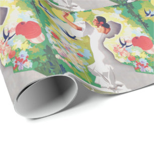 Spanje Senorita Vogels Bloemen Feest Tuin Cadeaupapier