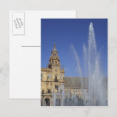 Spanje, Sevilla, Andalusië, fontein en  Briefkaart (Voorkant / Achterkant)