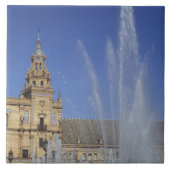 Spanje, Sevilla, Andalusië, fontein en  Tegeltje (Voorkant)