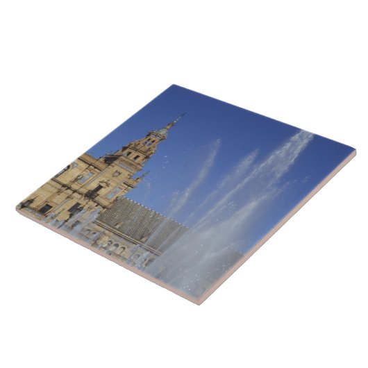 Spanje, Sevilla, Andalusië, fontein en  Tegeltje (Zijkant)