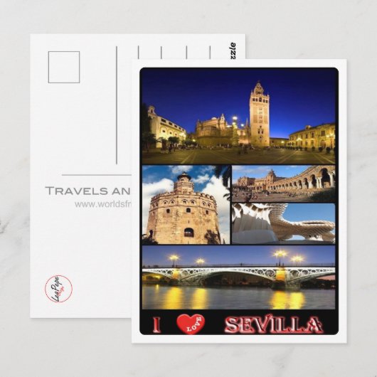 Spanje - Sevilla - I Love - Briefkaart (Voorkant / Achterkant)