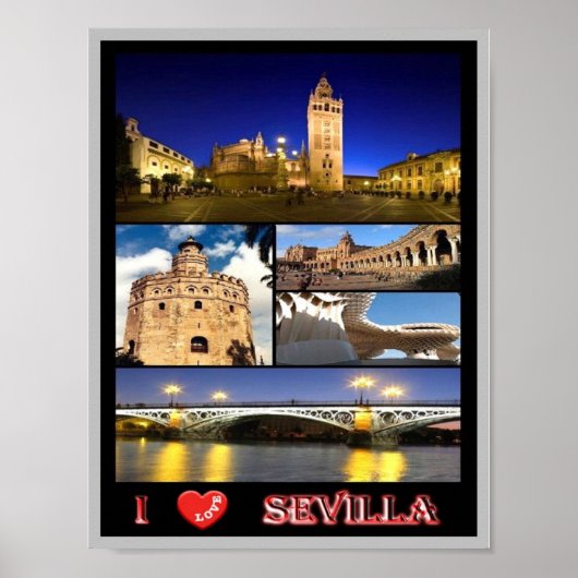 Spanje - Sevilla - I Love - Poster (Voorkant)