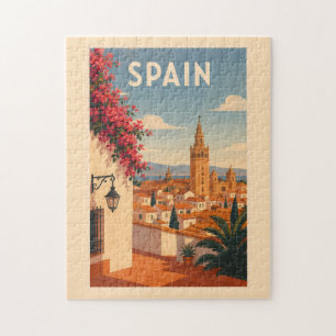 Spanje Sevilla Illustratie Reis Kunst Vintage Legpuzzel