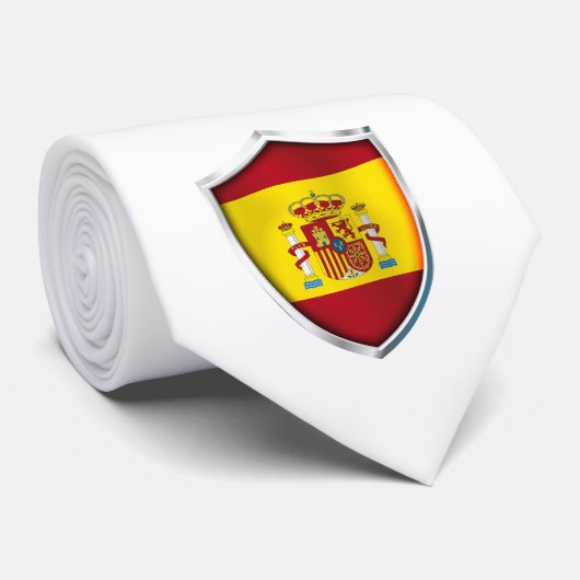 Spanje Shield Stropdas (Opgerold)