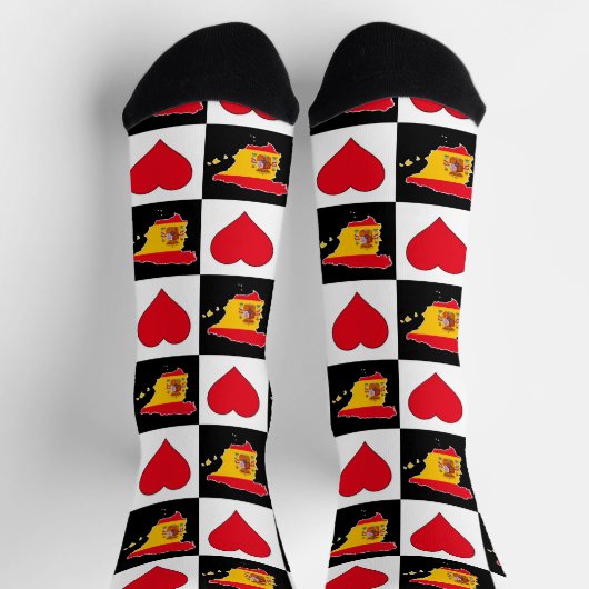 Spanje : Spaans hartpatroon Nationale vlag Sokken (Top)