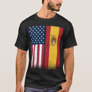 Spanje  Spaanse Amerikaanse Vlaggen Trots USA Span T-shirt
