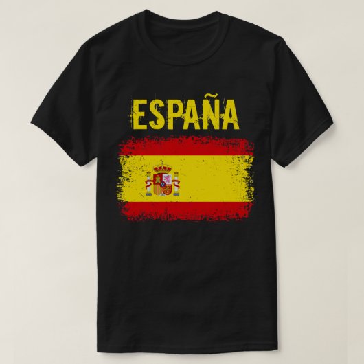 Spanje Spaanse Grunge Vlag T-shirt (Design voorkant)