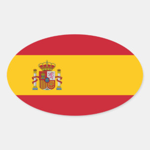 Spanje - Spaanse vlag Ovale Sticker
