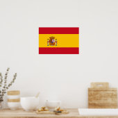 Spanje - Spaanse vlag Poster (Keuken)