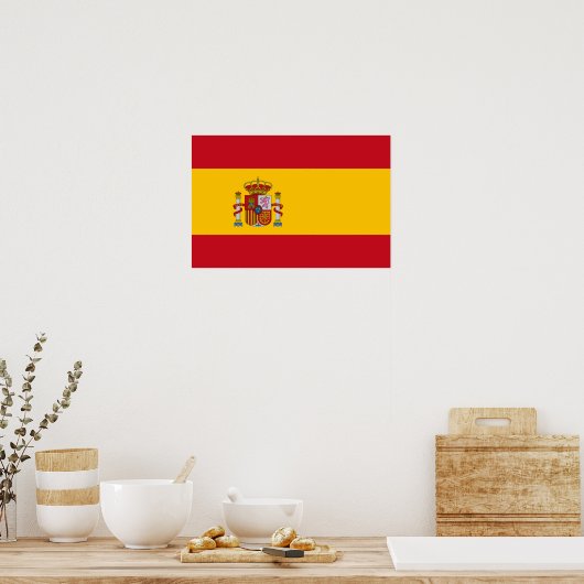 Spanje - Spaanse vlag Poster (Keuken)