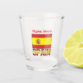Spanje Spaanse vlag rood gepersonaliseerd Shot Glas (Voorkant)