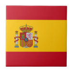 Spanje - Spaanse vlag Tegeltje<br><div class="desc">Nationale vlag van Spanje De Spaanse vlag heeft drie horizontale strepen, met rood bovenaan en onderaan, en geel in het midden. Het Spaanse wapenschild staat op de gele streep, links van de vlag. In het Spaans staat de vlag bekend als Bandera de España, of liever gezegd als "la Rojigualda". De...</div>