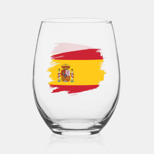 Spanje, Spaanse vlag Wijnglas Zonder Voet
