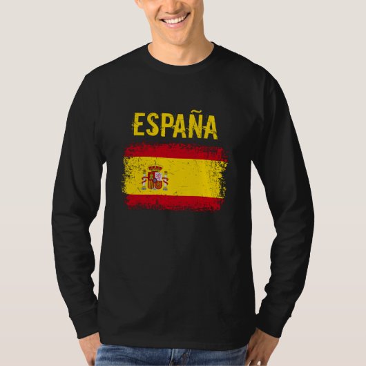 Spanje Spanje Spaanse Grunge Vlag T-shirt (Voorkant)