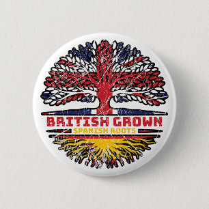 Spanje Spanje Verenigd Koninkrijk Brits boomkorren Ronde Button 5,7 Cm