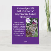 Spanje-Suit van Armor-kleurige Potlood Kaart (Achterkant)