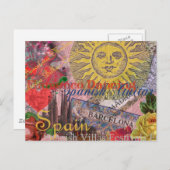 Spanje Sunshine Spaanse Reiskunst Briefkaart (Voorkant / Achterkant)