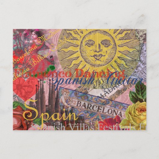 Spanje Sunshine Spaanse Reiskunst Briefkaart (Voorkant)