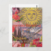 Spanje Sunshine Spaanse Reiskunst Briefkaart (Voorkant / Achterkant)