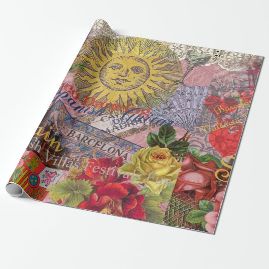 Spanje Sunshine Spaanse Reiskunst Cadeaupapier (Uitgerold)