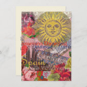 Spanje Sunshine Spaanse Reiskunst Kaart (Voorkant / Achterkant)