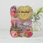 Spanje Sunshine Spaanse Reiskunst Kaart (Staand voorkant)