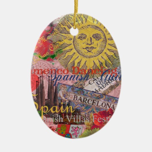 Spanje Sunshine Spaanse Reiskunst Keramisch Ornament (Voorkant)