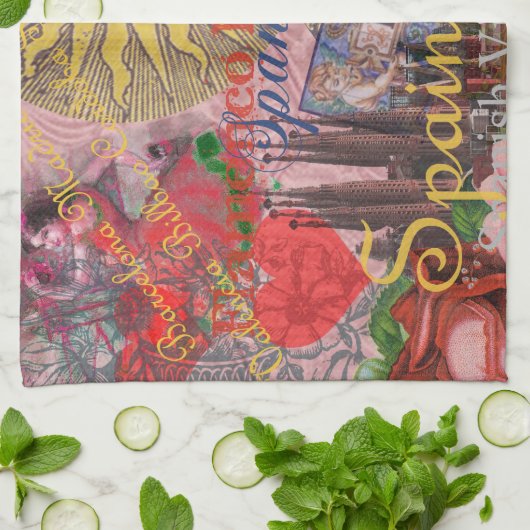 Spanje Sunshine Spaanse Reiskunst Theedoek (Gevouwen)