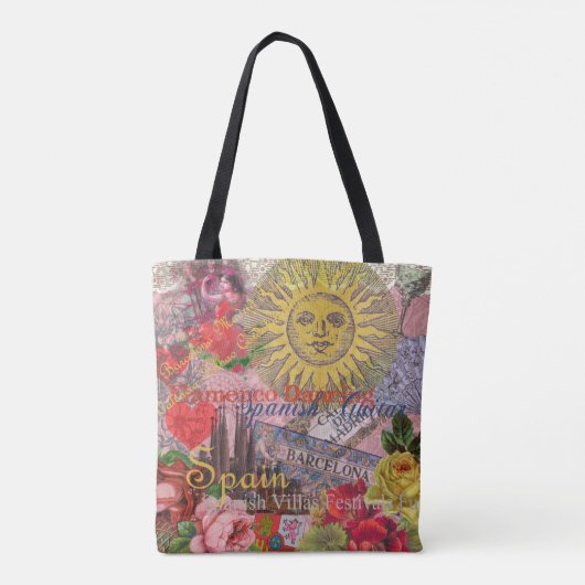 Spanje Sunshine Spaanse Reiskunst Tote Bag (Achterkant)