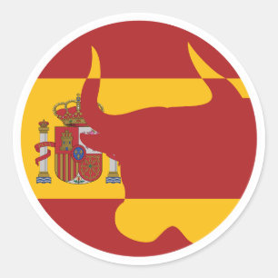 Spanje Taurus Spaanse nationale dierenvlag Ronde Sticker