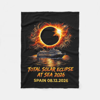 Spanje Totale Zonsverduistering 2026 Op Zee Cruise Fleece Deken