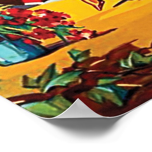 Spanje, traditionele dans en muziek,  luchtvaartma poster (Hoek)