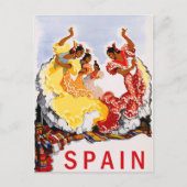 Spanje, traditionele dans, vrouw, oud reizen briefkaart (Voorkant)