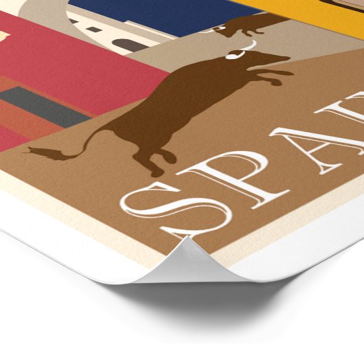 Spanje Travel Bull  Poster (Hoek)