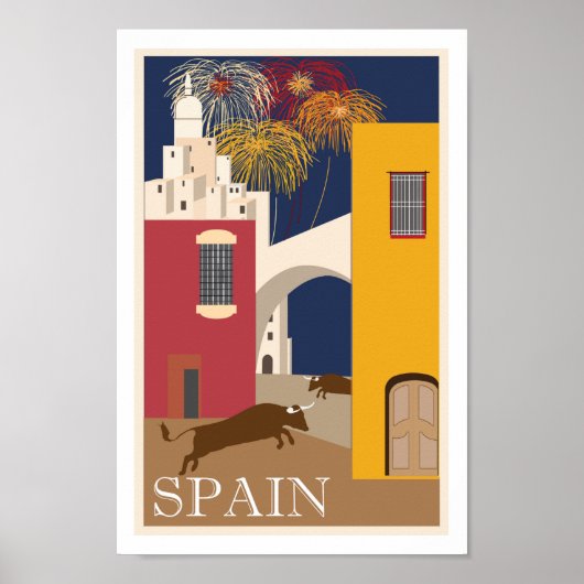 Spanje Travel Bull  Poster (Voorkant)