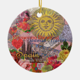 Spanje  Trendy Spaans reiscollage Keramisch Ornament
