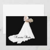 spanje : uitnodiging wit bridal jurk op spanje (Voorkant / Achterkant)