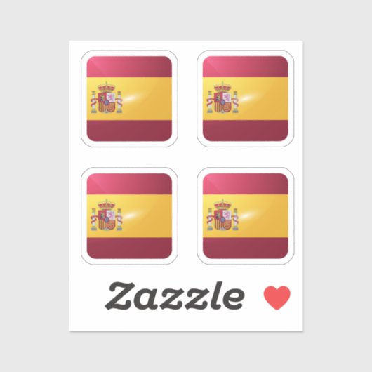 Spanje vierkante glossy vlag sticker (Vel)